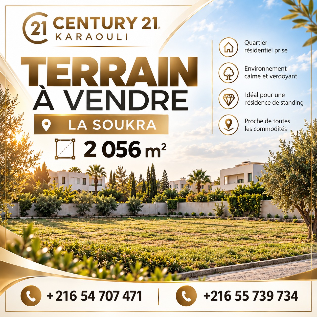 A Vendre Terrain a La Soukra