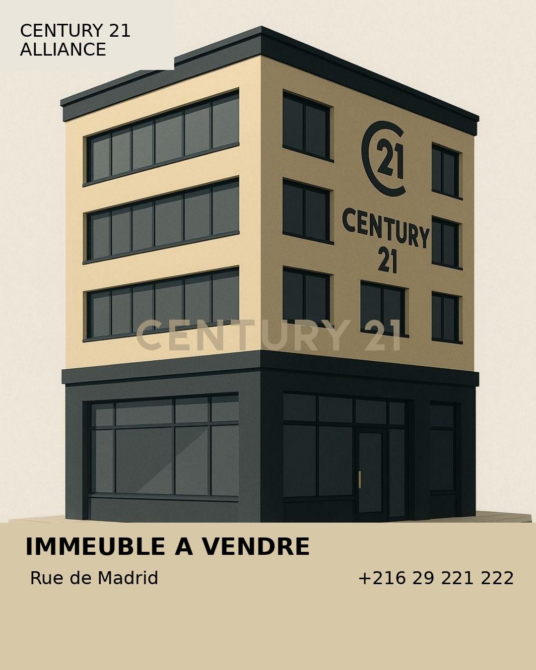 À vendre un immeuble -Rue de madrid