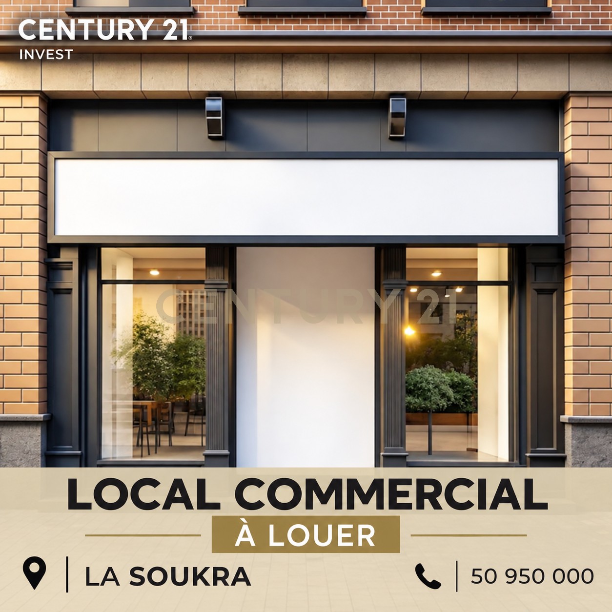 À louer : Local commercial de 140 m² à Dar Fadhal la Soukra